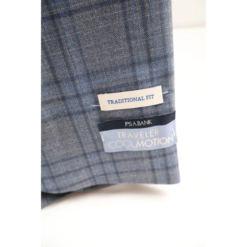 Jos A Bank Sportcoat Traveler CoolMotion Blue Plaid 42R NWT 279